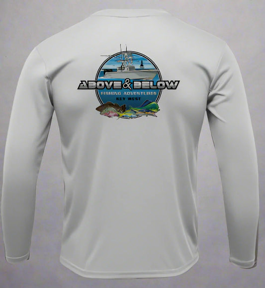 Features
UPF 50+ sun protection for maximum sun coverage
100% Extreme-Tek polyester performance fabric
Breathable, moisture-wicking, and anti-bacterial
Sublimated print — no peeling, no cracking, no hot spots
Lightweight, soft, and designed for all-day comfort
Above & Below logo on chest and back
Raglan sleeves for better mobility while casting or diving
Designed and tested in the Florida Keys 